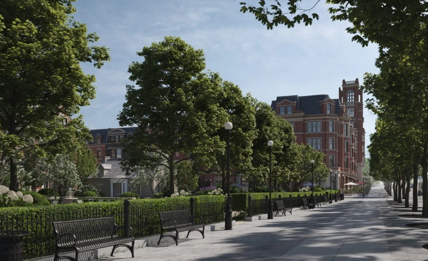 Rendering of proposed Sussex Blocks development aerial view